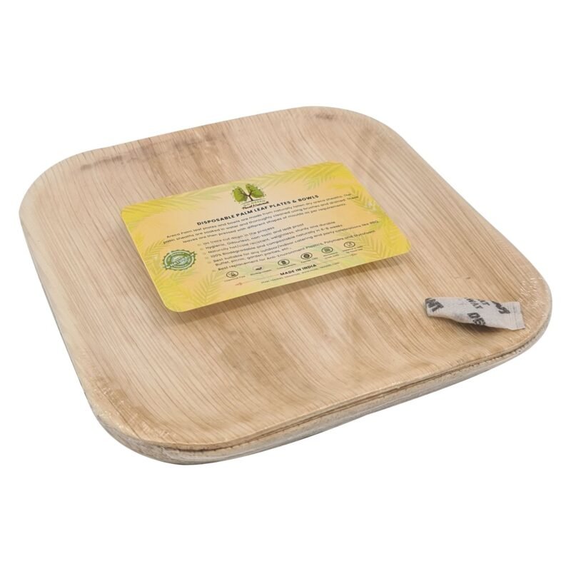 Disposable Palm Leaf Plate 8" Square Pack of 25 |Eco-Friendly Plates | Pearl Naturals - Image 3