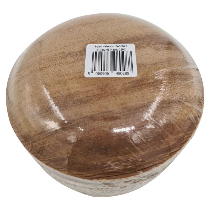 Disposable Palm Leaf Plate 6" Round Pack of 25 | Eco-Friendly Plates | Pearl Naturals - Image 3