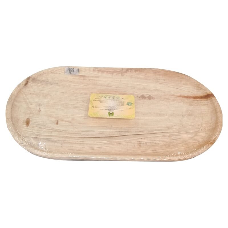 Disposable Palm Leaf Serving Tray  22"x12" Large Pack of 10 | Eco-Friendly Plates | Pearl Naturals