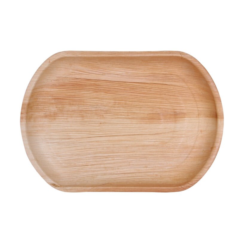 Disposable Palm Leaf Medium Tray 14"x10" | Shelf Ready Trays (SRT) Wholesale Box | Eco-Friendly Plates | Pearl Naturals - Image 3