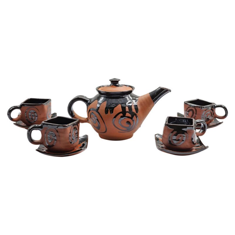 Premium Handcrafted Black Terracotta Clay Teapot Kettle | Artisan-Made Natural Baked Clay Serveware - Image 2