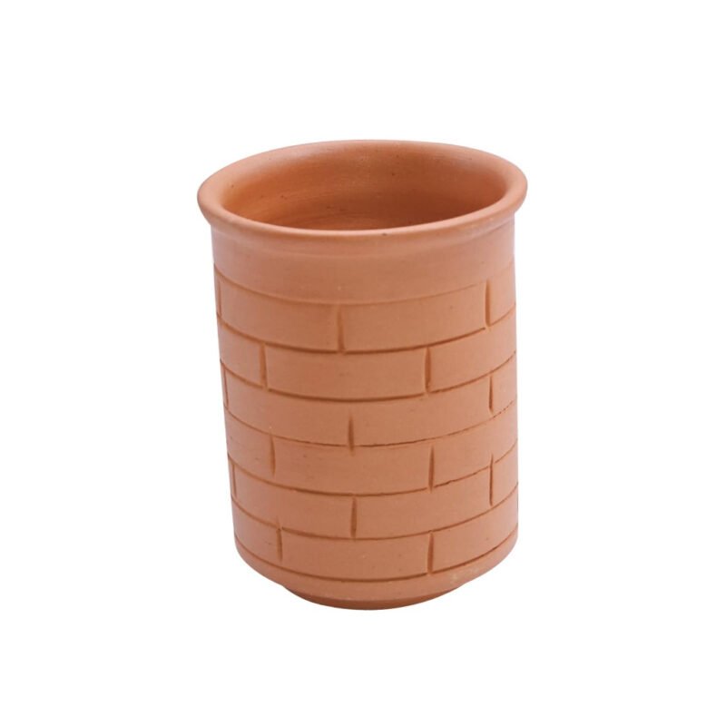 Traditional Handcrafted Terracotta Glass / Clay Earthen Glasses for Drinking Water (Pack of 2 or 6) - Image 3