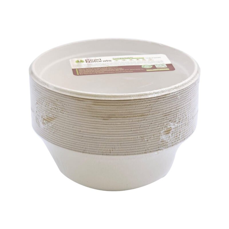 Disposable Sugarcane Bagasse 500mL Deep Round Bowl Pack of 25 / Wholesale 125pcs | Pearl Naturals - Image 6