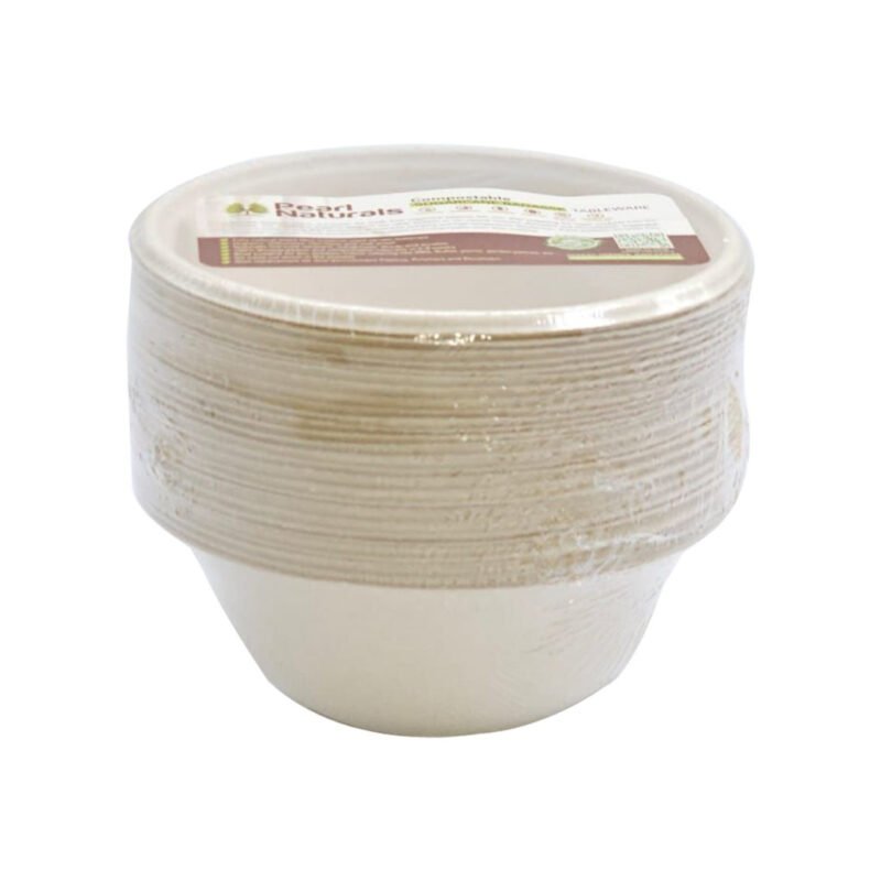 Disposable Sugarcane Bagasse 260mL Deep Round Bowl Pack of 25 / Wholesale 100pcs | Pearl Naturals - Image 5