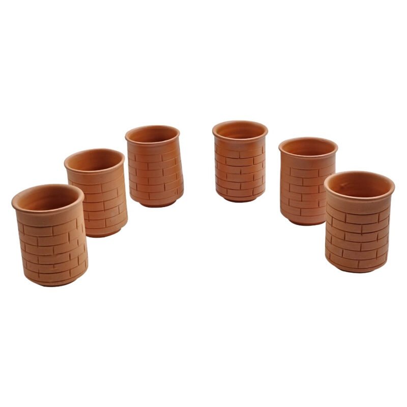 Traditional Handcrafted Terracotta Glass / Clay Earthen Glasses for Drinking Water (Pack of 2 or 6) - Image 6