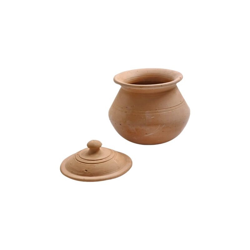 Traditional Handcrafted Handmade Clay Dahi / Curd Pot with Lid | Artisan-Made Natural Baked Clay - Image 3