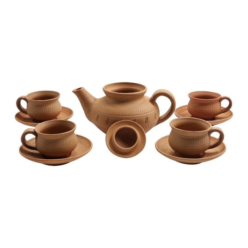 Premium Handcrafted Terracotta Clay Teapot Kettle Non-Glazed | Artisan-Made Natural Baked Clay - Image 4