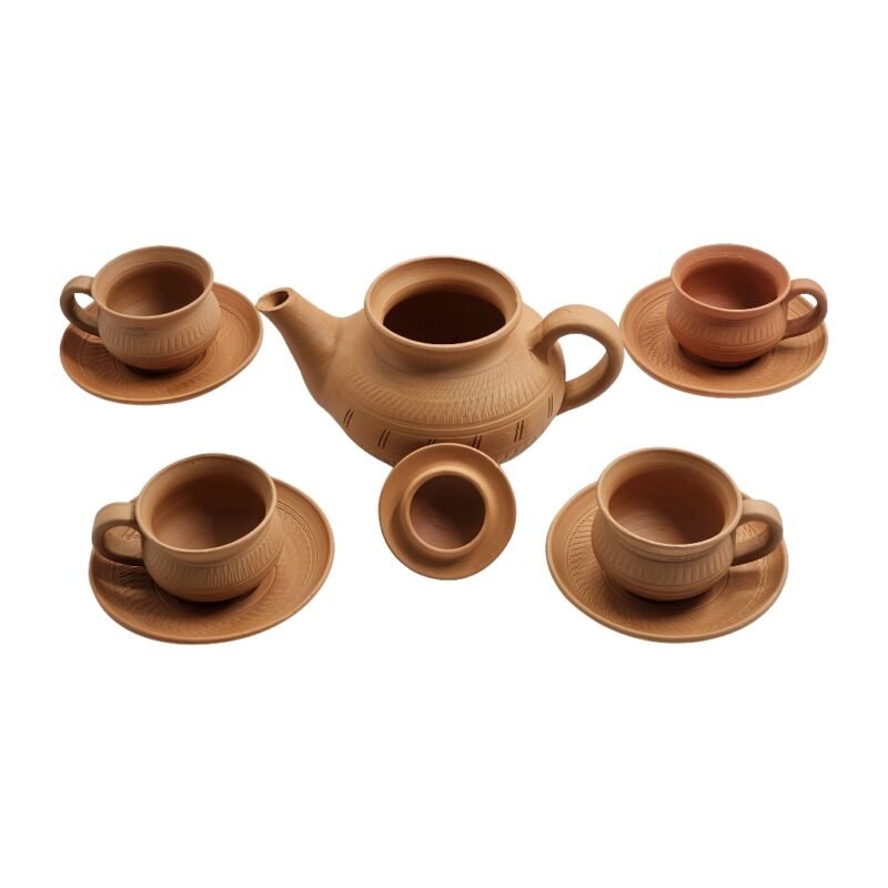 Premium Handcrafted Terracotta Clay Teapot Kettle Non-Glazed | Artisan-Made Natural Baked Clay - Image 3