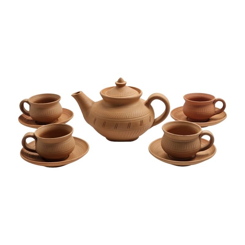 Premium Handcrafted Terracotta Clay Teapot Kettle Non-Glazed | Artisan-Made Natural Baked Clay